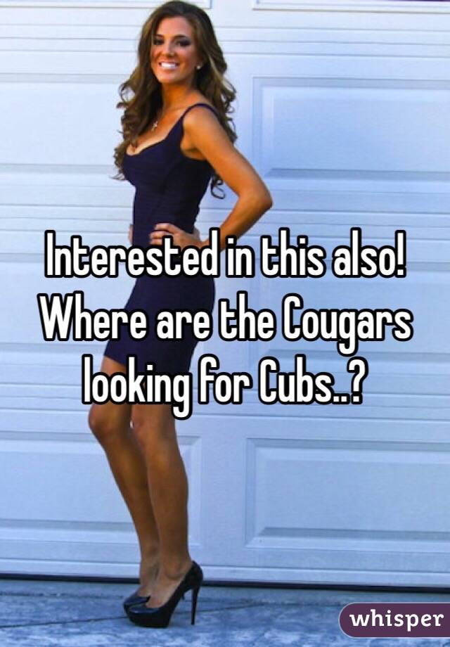 Interested in this also! Where are the Cougars looking for Cubs..?