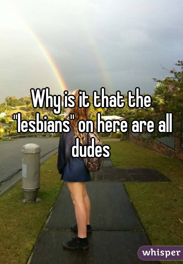 Why is it that the "lesbians" on here are all dudes 