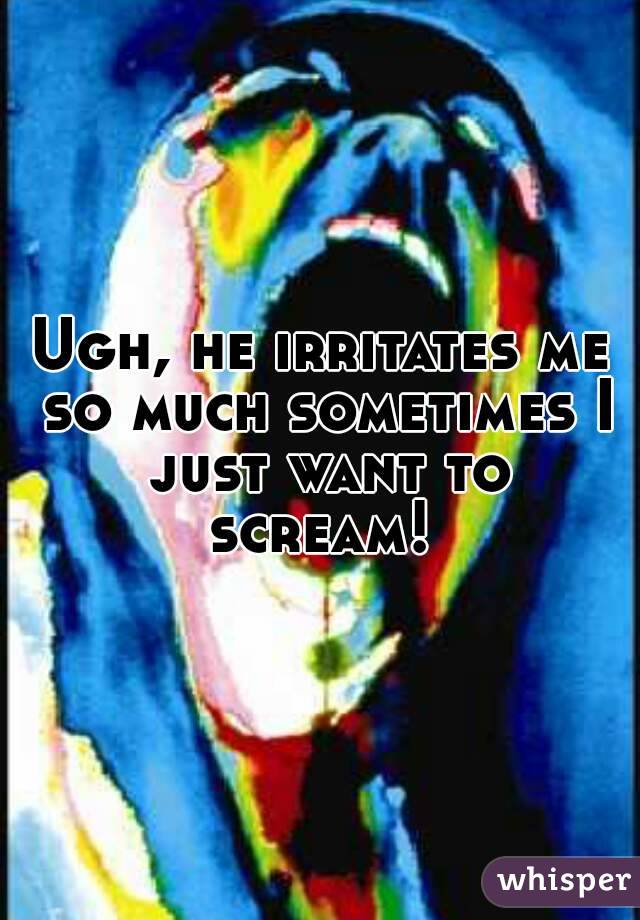 Ugh, he irritates me so much sometimes I just want to scream! 