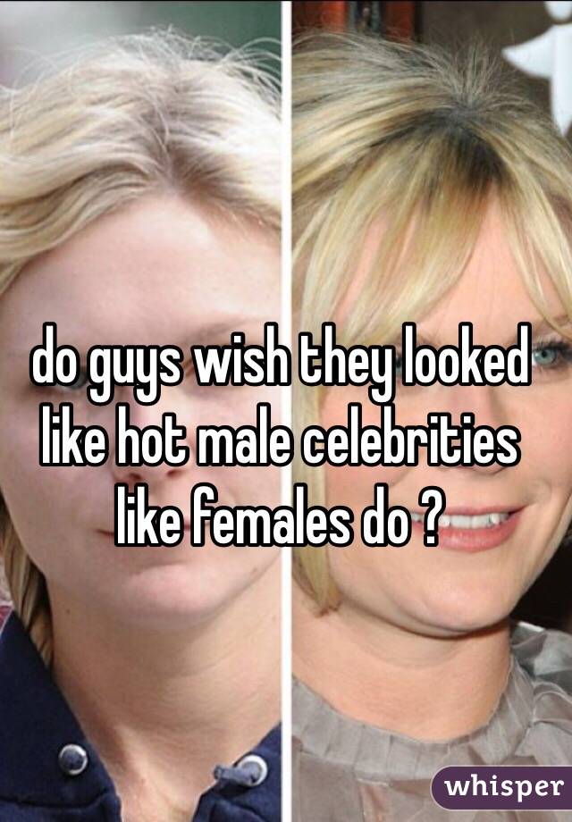 do guys wish they looked like hot male celebrities like females do ? 
