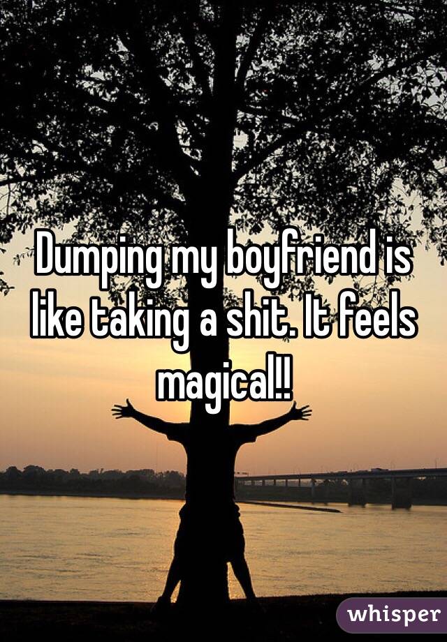 Dumping my boyfriend is like taking a shit. It feels magical!!
