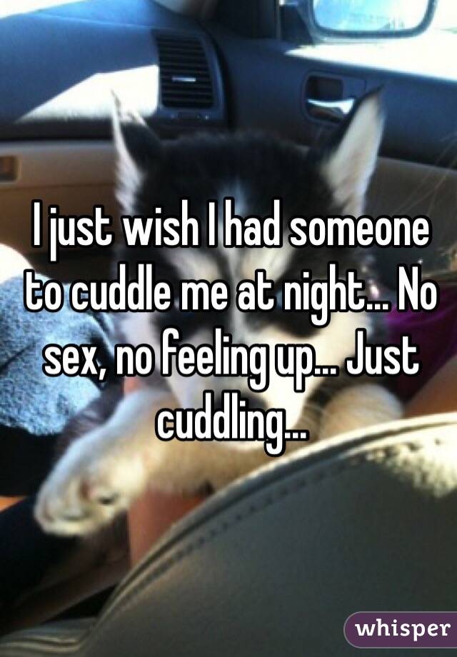 I just wish I had someone to cuddle me at night... No sex, no feeling up... Just cuddling...