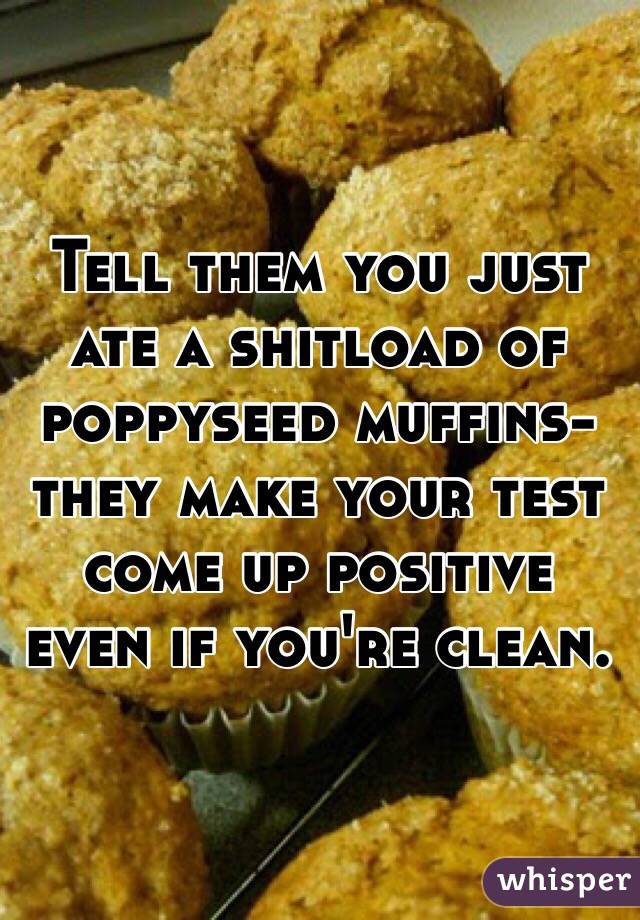 Tell them you just ate a shitload of poppyseed muffins- they make your test come up positive even if you're clean. 