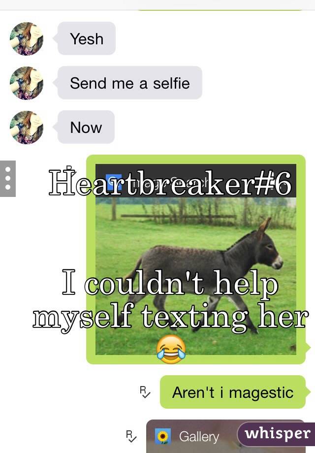 Heartbreaker#6


I couldn't help myself texting her 😂