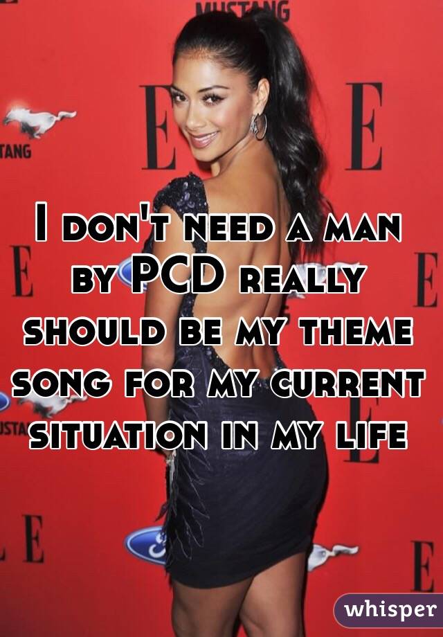 I don't need a man by PCD really should be my theme song for my current situation in my life