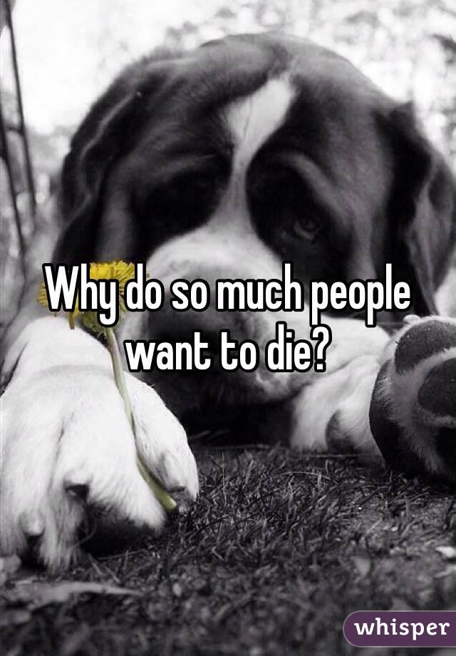 Why do so much people want to die?