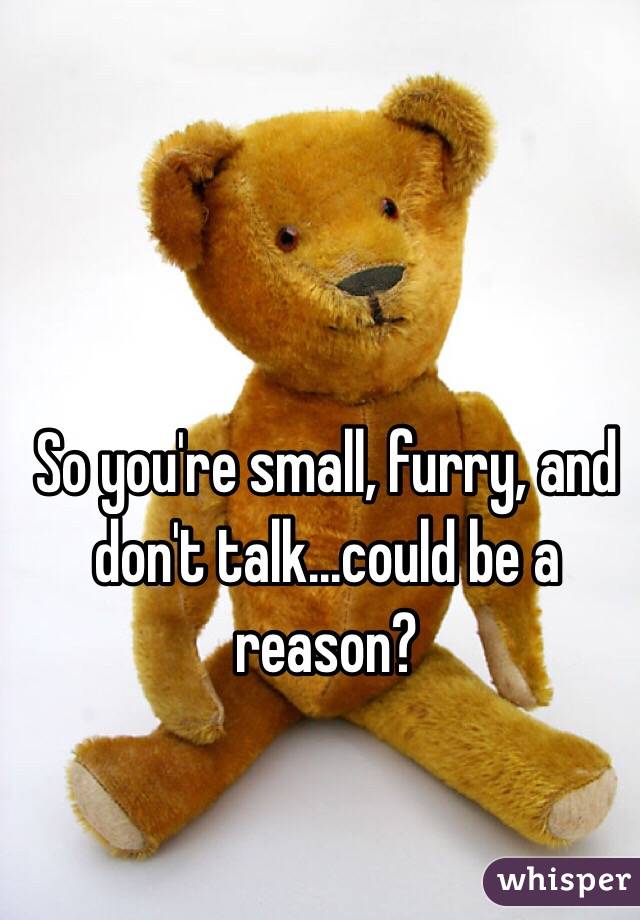 So you're small, furry, and don't talk...could be a reason?