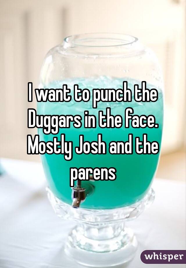 I want to punch the Duggars in the face. Mostly Josh and the parens