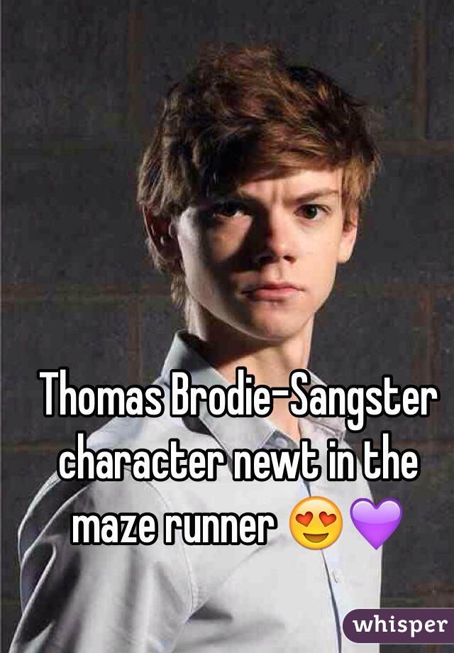 Thomas Brodie-Sangster character newt in the maze runner 😍💜