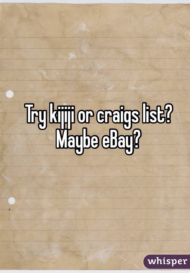 Try kijiji or craigs list? Maybe eBay?