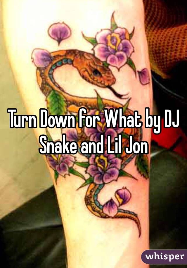 Turn Down for What by DJ Snake and Lil Jon