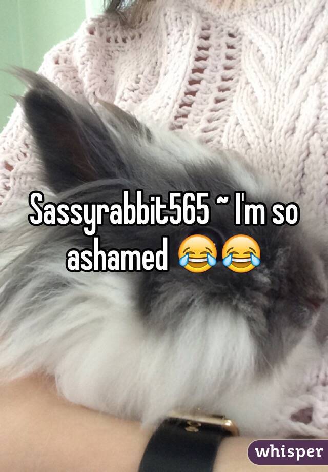 Sassyrabbit565 ~ I'm so ashamed 😂😂