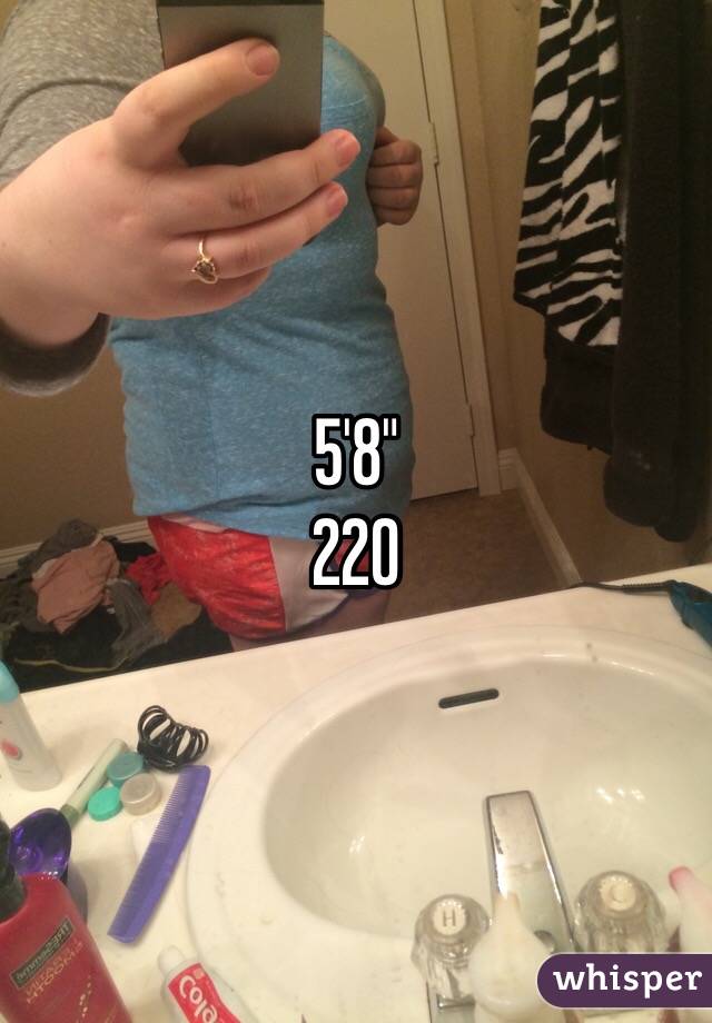 5'8" 
220