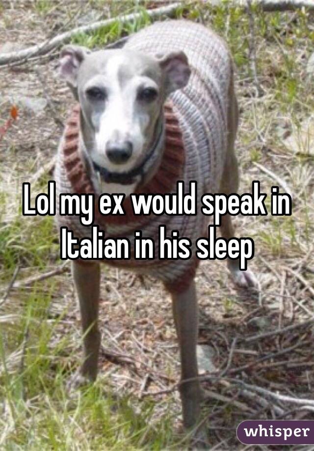Lol my ex would speak in Italian in his sleep 