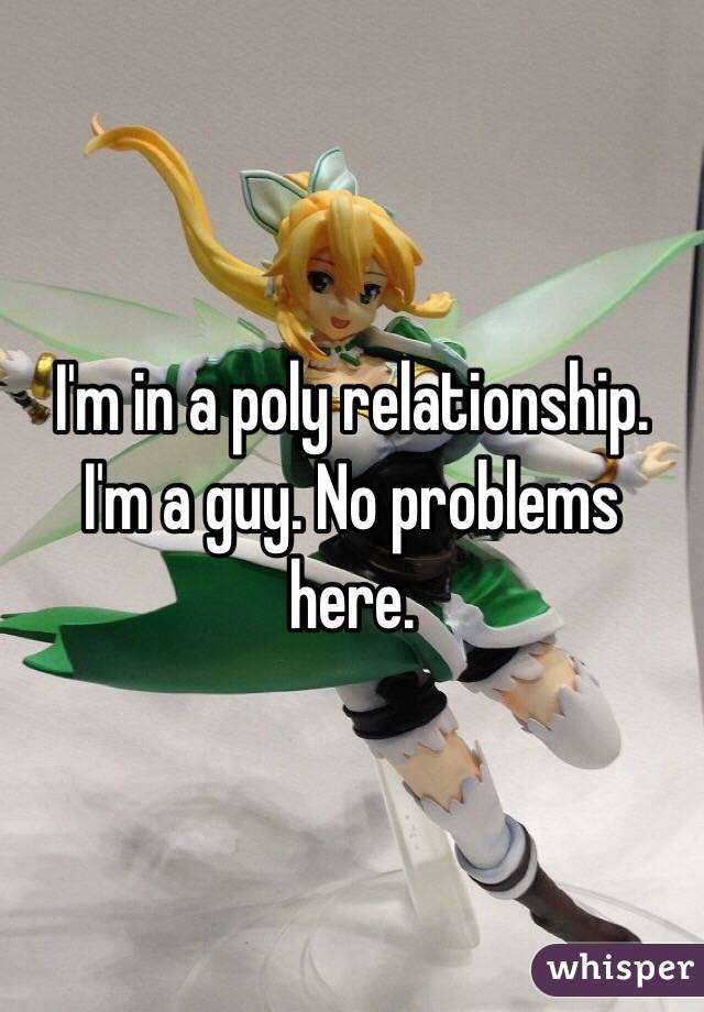 I'm in a poly relationship. I'm a guy. No problems here.