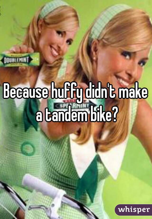 Because huffy didn't make a tandem bike?