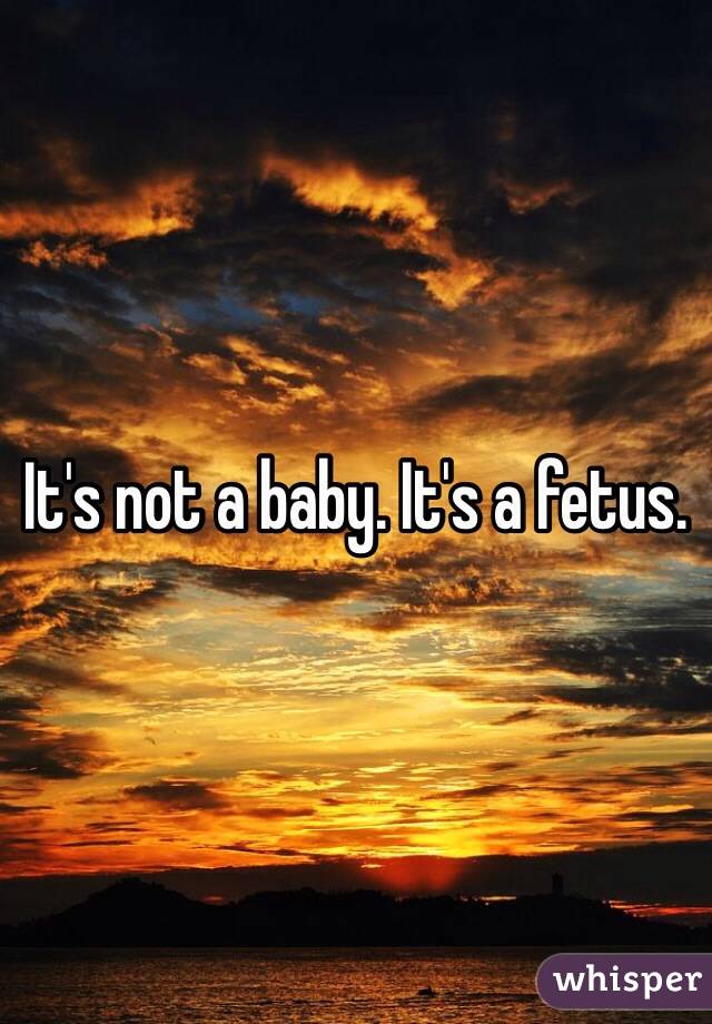 It's not a baby. It's a fetus.