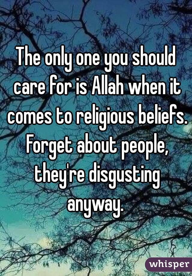 The only one you should care for is Allah when it comes to religious beliefs. Forget about people, they're disgusting anyway. 