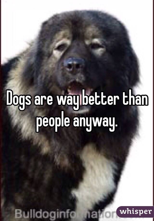 Dogs are way better than people anyway.