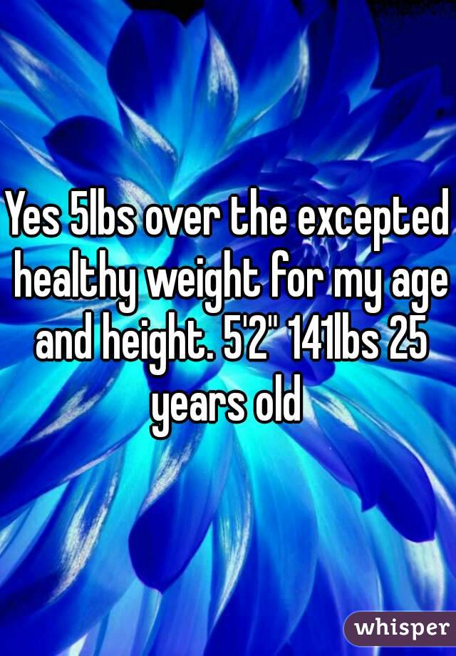 Yes 5lbs over the excepted healthy weight for my age and height. 5'2" 141lbs 25 years old 