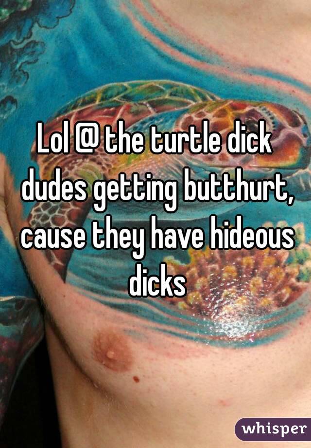 Lol @ the turtle dick dudes getting butthurt, cause they have hideous dicks
