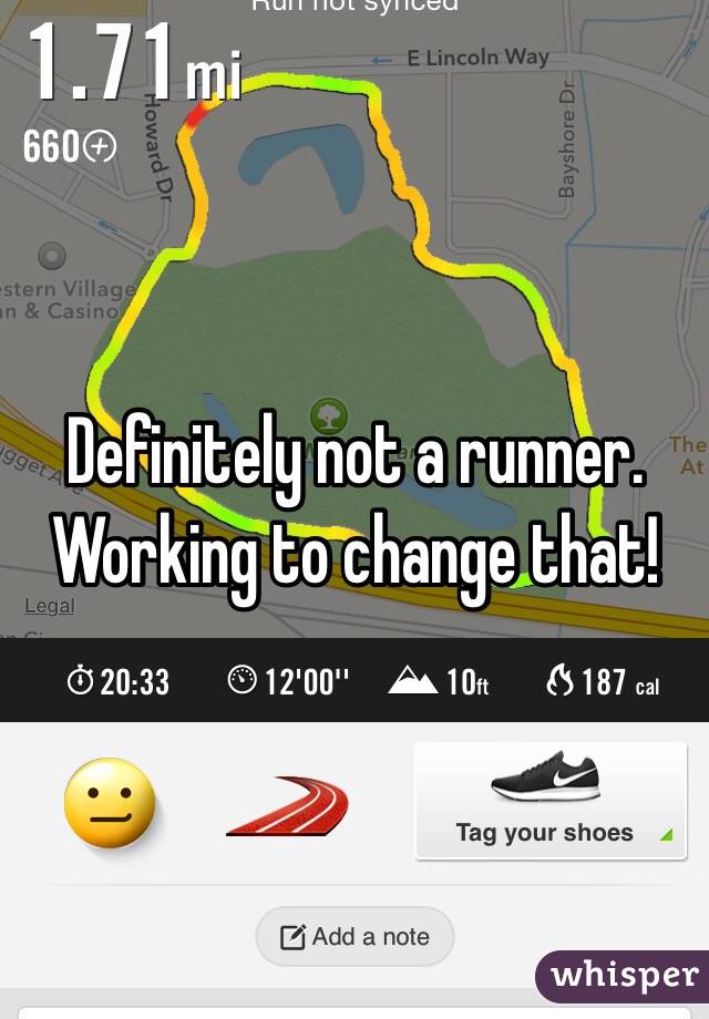 Definitely not a runner. Working to change that!
