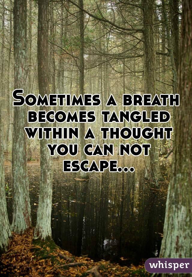 Sometimes a breath becomes tangled within a thought you can not escape...