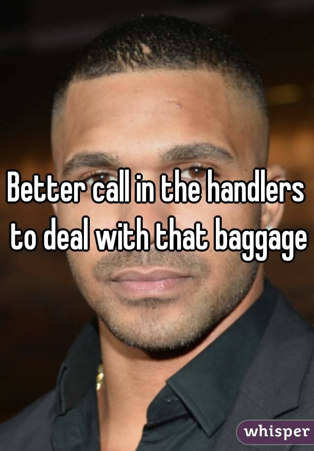 Better call in the handlers to deal with that baggage