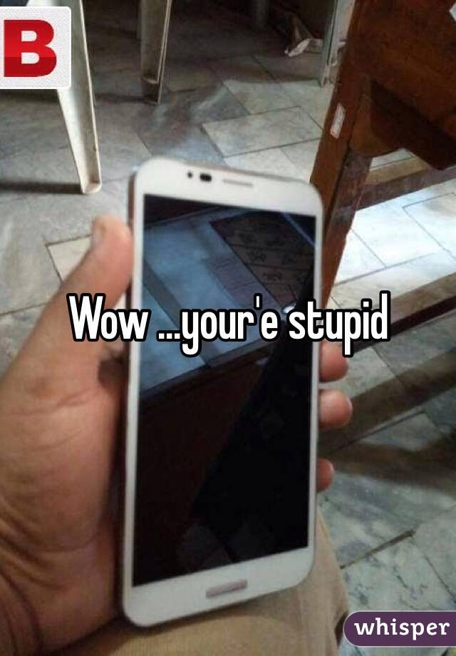 Wow ...your'e stupid