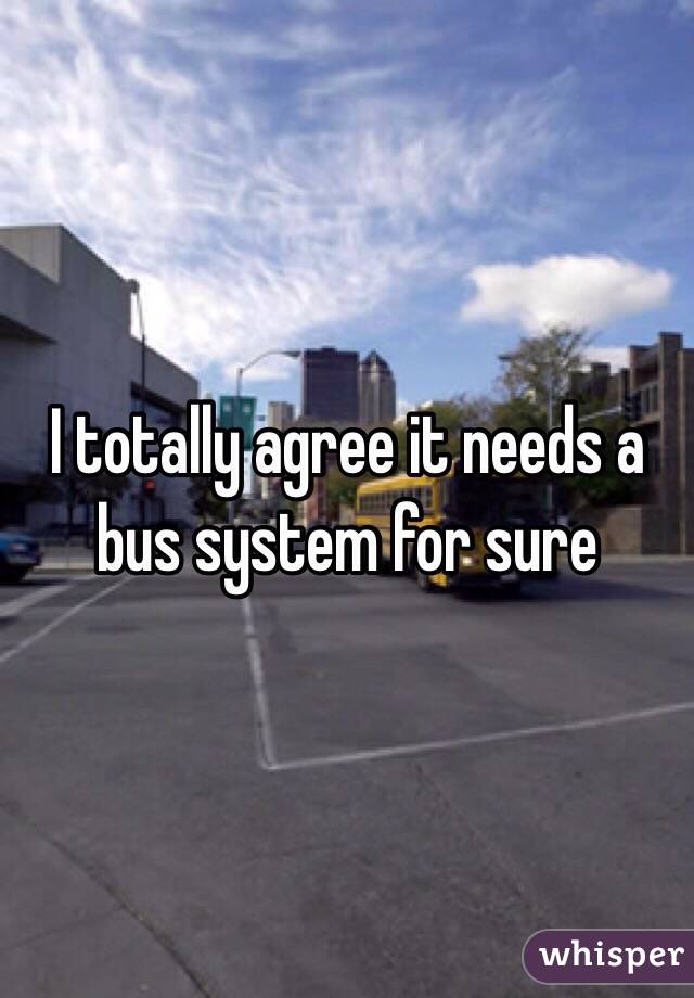 I totally agree it needs a bus system for sure 