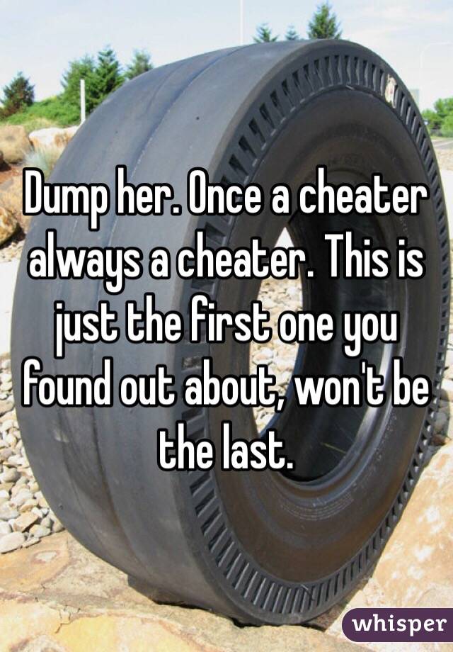 Dump her. Once a cheater always a cheater. This is just the first one you found out about, won't be the last.