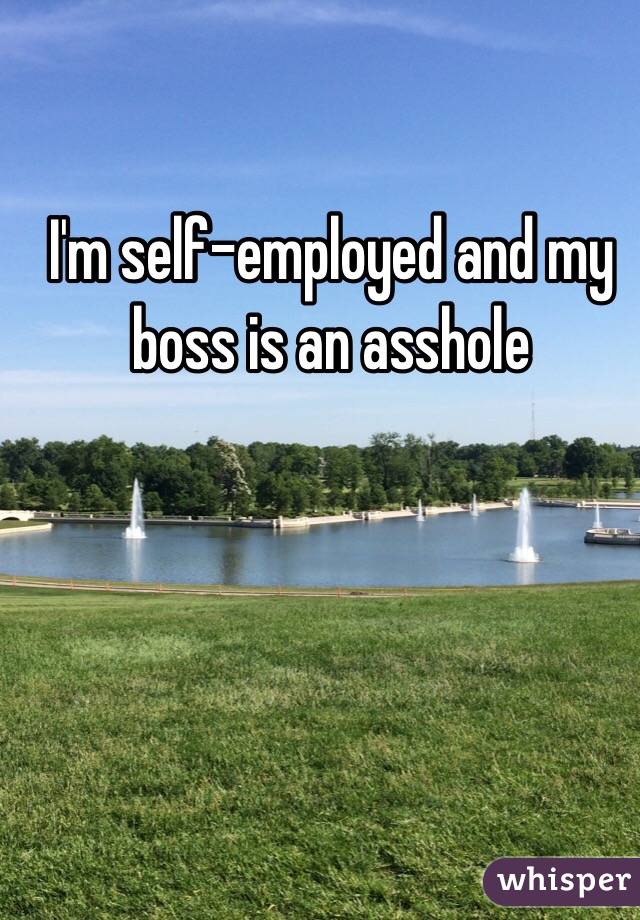 I'm self-employed and my boss is an asshole