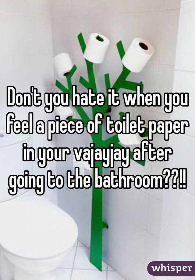 Don't you hate it when you feel a piece of toilet paper in your vajayjay after going to the bathroom??!!