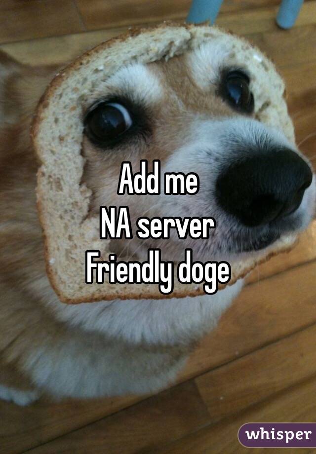 Add me 
NA server 
Friendly doge