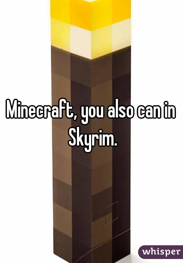 Minecraft, you also can in Skyrim.