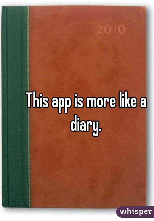 This app is more like a diary. 