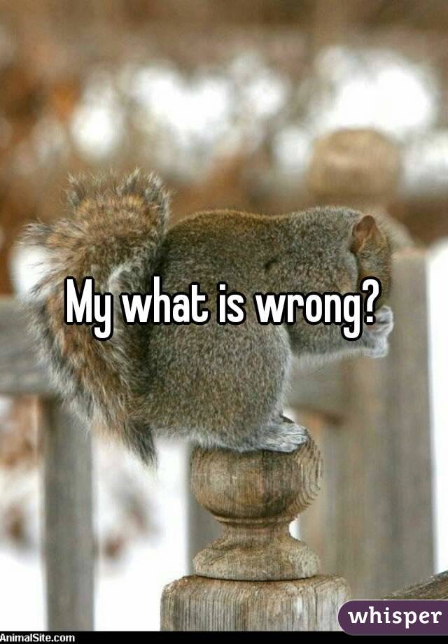 My what is wrong?