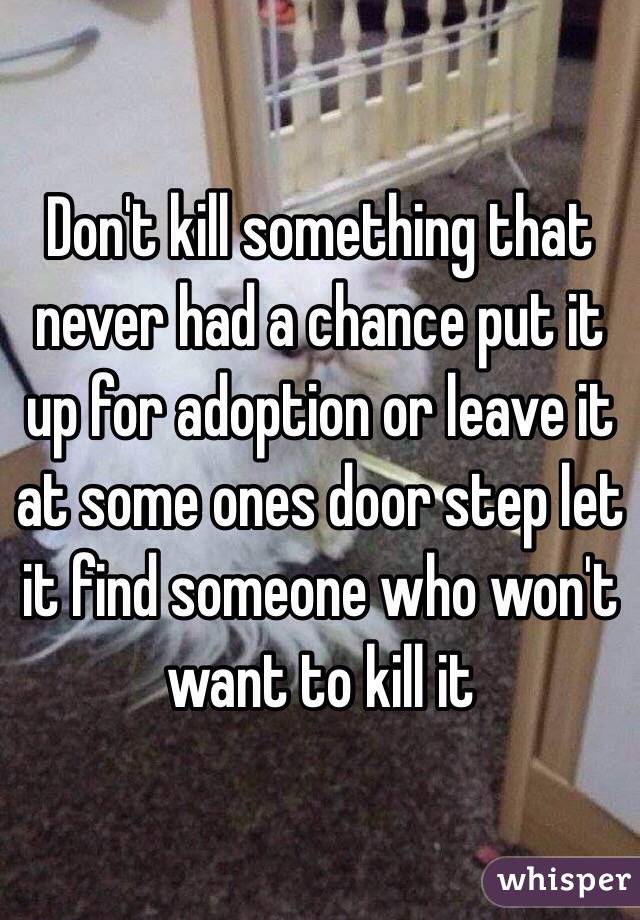 Don't kill something that never had a chance put it up for adoption or leave it at some ones door step let it find someone who won't want to kill it