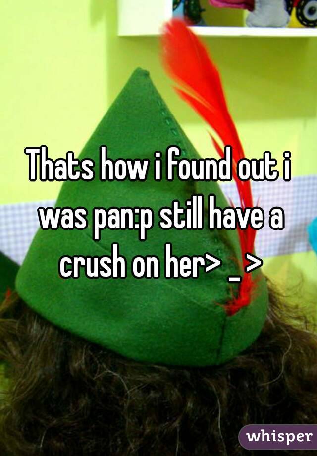 Thats how i found out i was pan:p still have a crush on her> _ >