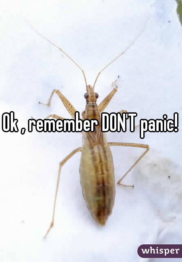 Ok , remember DON'T panic!