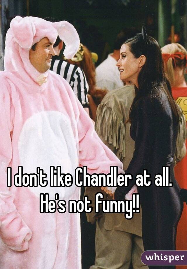 I don't like Chandler at all. He's not funny!!