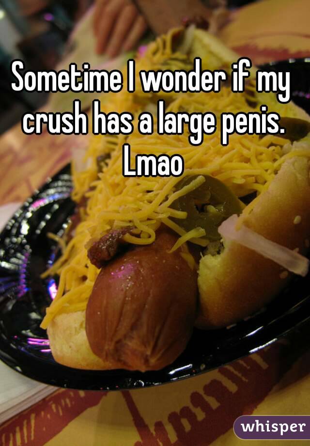 Sometime I wonder if my crush has a large penis. Lmao