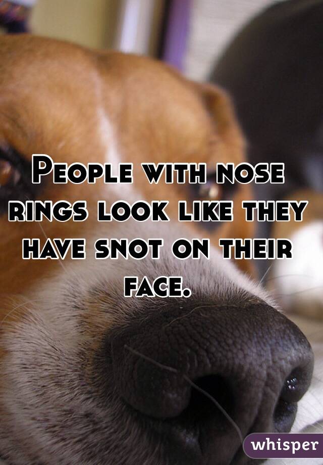 People with nose rings look like they have snot on their face. 