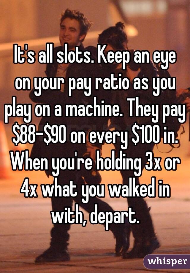 It's all slots. Keep an eye on your pay ratio as you play on a machine. They pay $88-$90 on every $100 in. When you're holding 3x or 4x what you walked in with, depart.