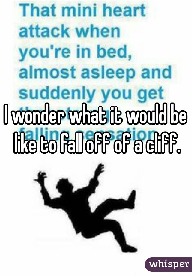 I wonder what it would be like to fall off of a cliff.