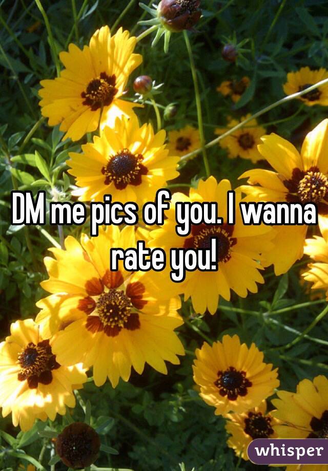DM me pics of you. I wanna rate you! 