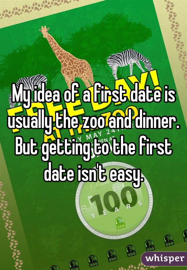 My idea of a first date is usually the zoo and dinner. But getting to the first date isn't easy. 