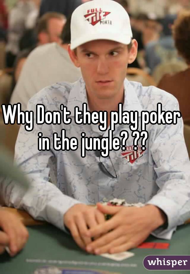 Why Don't they play poker in the jungle? ??
