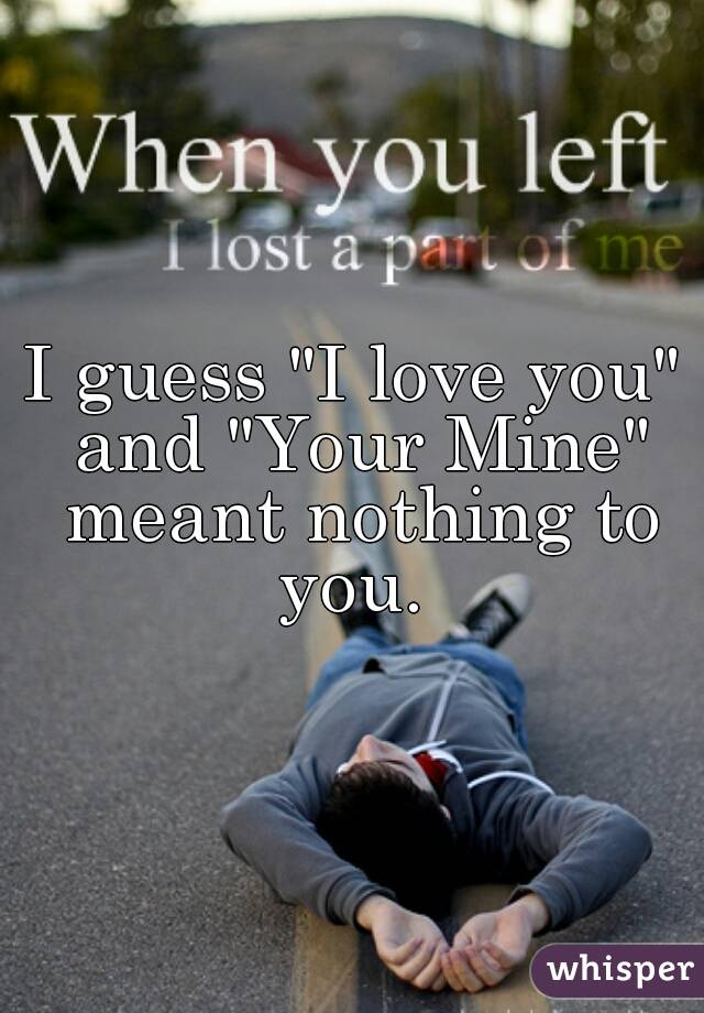 I guess "I love you" and "Your Mine" meant nothing to you. 
