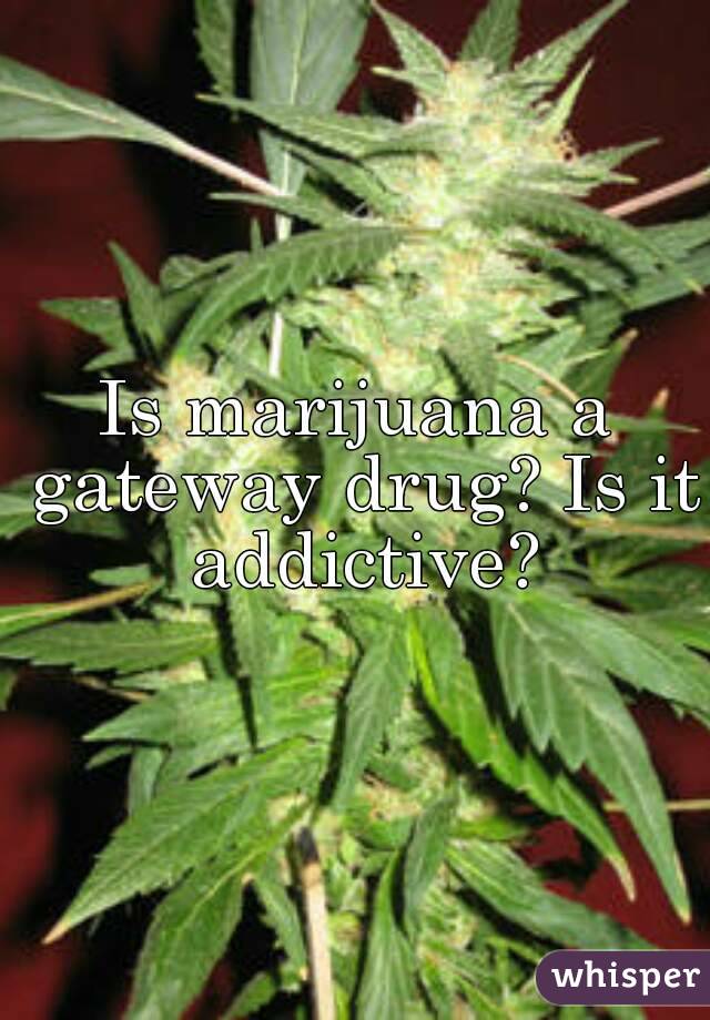 Is marijuana a gateway drug? Is it addictive?